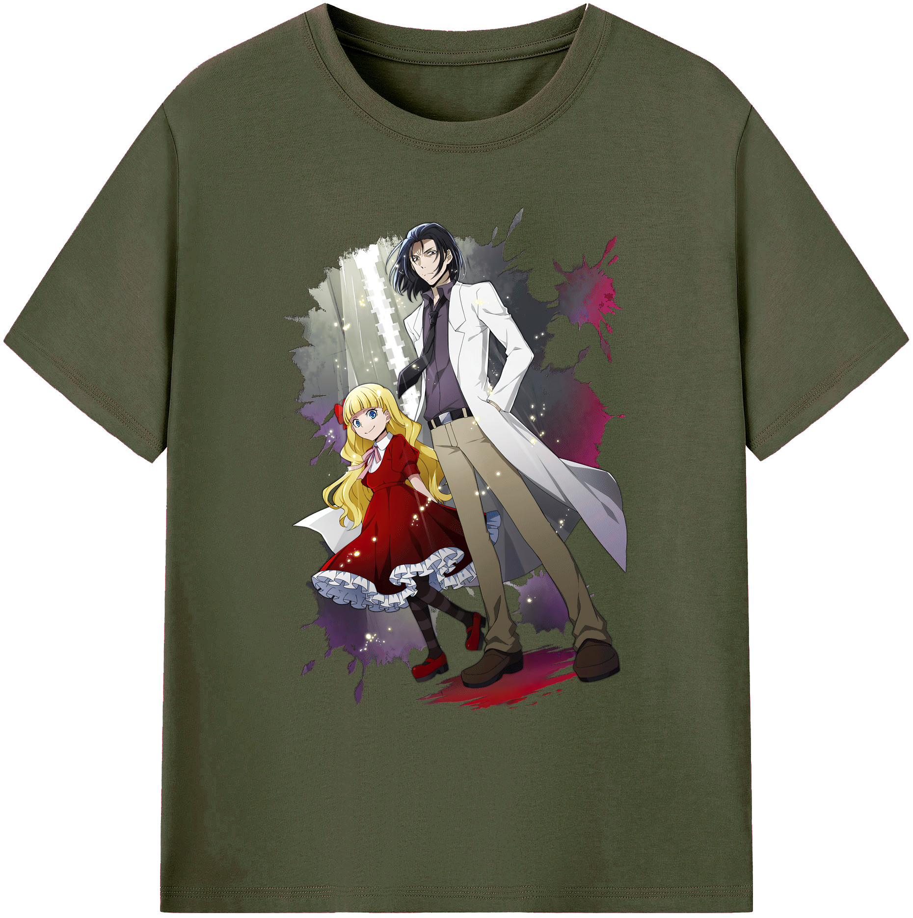 （画像用） 文豪ストレイドッグス Bungo Stray Dogs 綿100％ メンズ半袖Tシャツ｜肌触りやわらか＆通気性